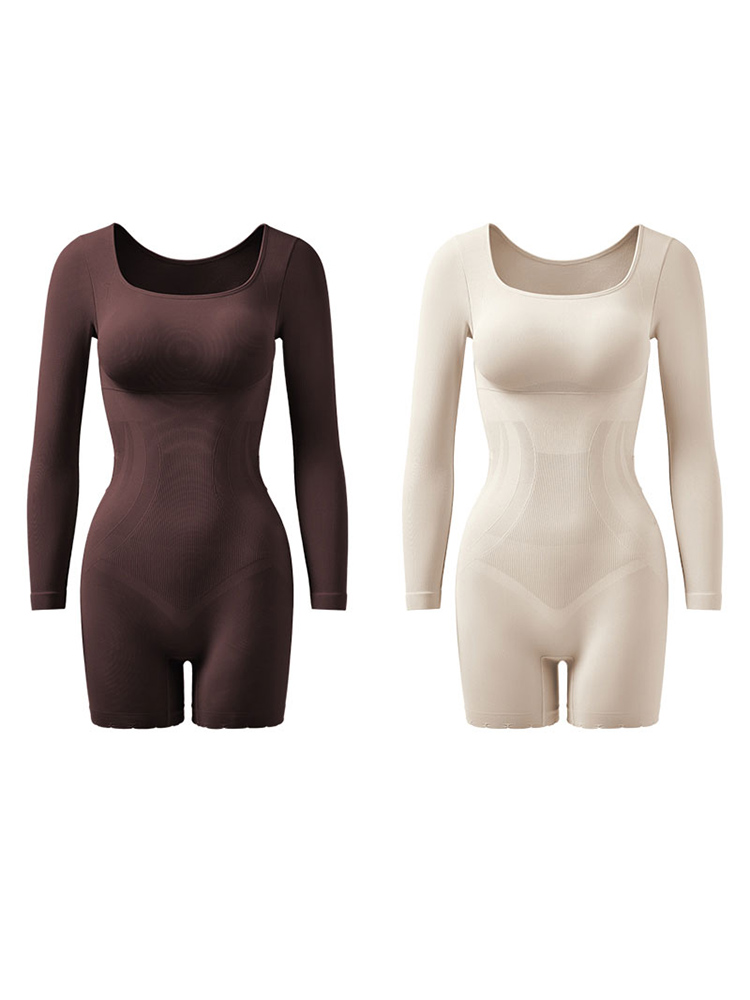 2025 New Curve-Enhancing Black Long-Sleeve Shapewear for Women, Warm and Figure-Flattering