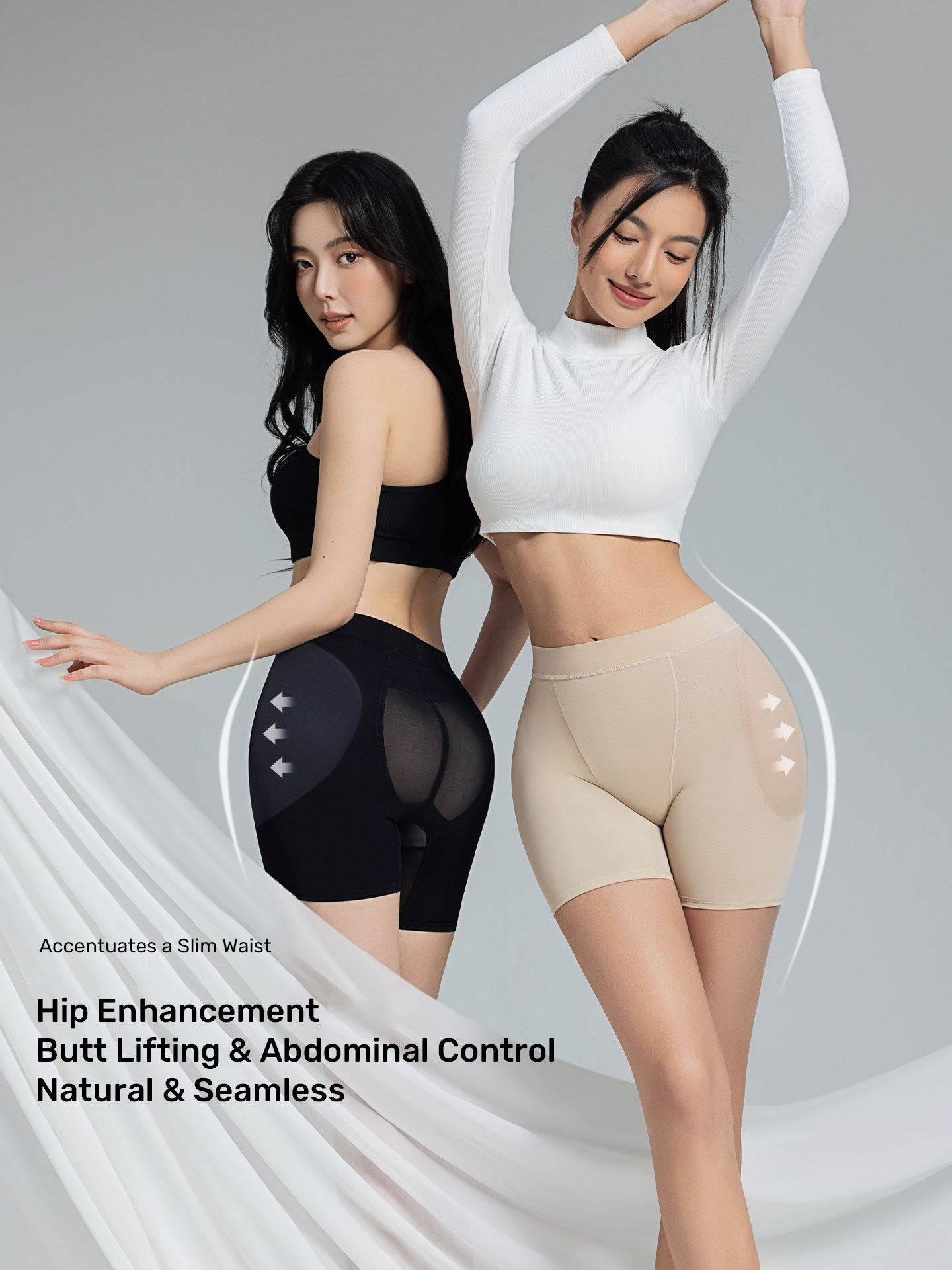 Curvism Seamless 45 ° Hip-Enhancing and Butt-Lifting Pants with Invisible Tummy Control, Fake Hip and Butt Enhancer.