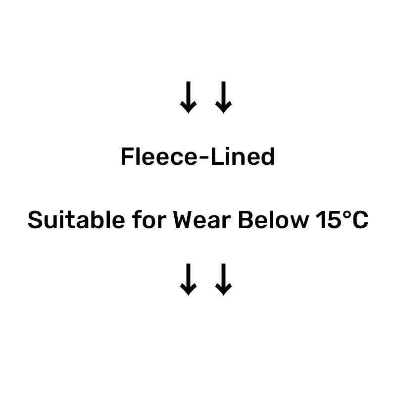 &darr;-The Fleece-lined model is suitable for wearing under 15 degrees-&darr; 