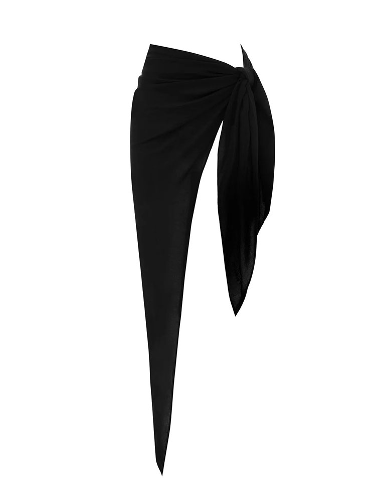 Beach Vacation Wrap Skirt Bikini Bottom Cover-Up Dress Wrap Skirt Triangle Scarf