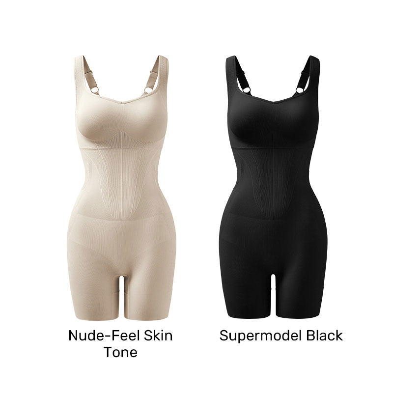 [Black and Clever Corner Waist]Nude Skin + Supermodel Black