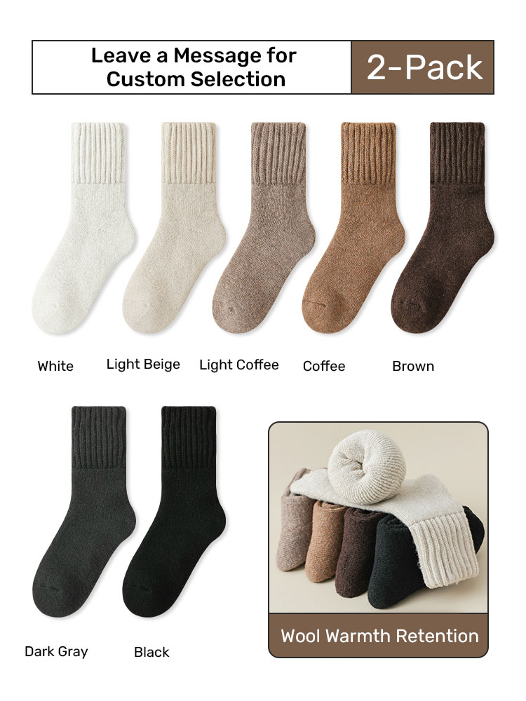 [2 Pairs]Extra Thick Wool Thermal Socks - Customizable Set[2 Pairs of Your Choice]No Remarks, Random Delivery