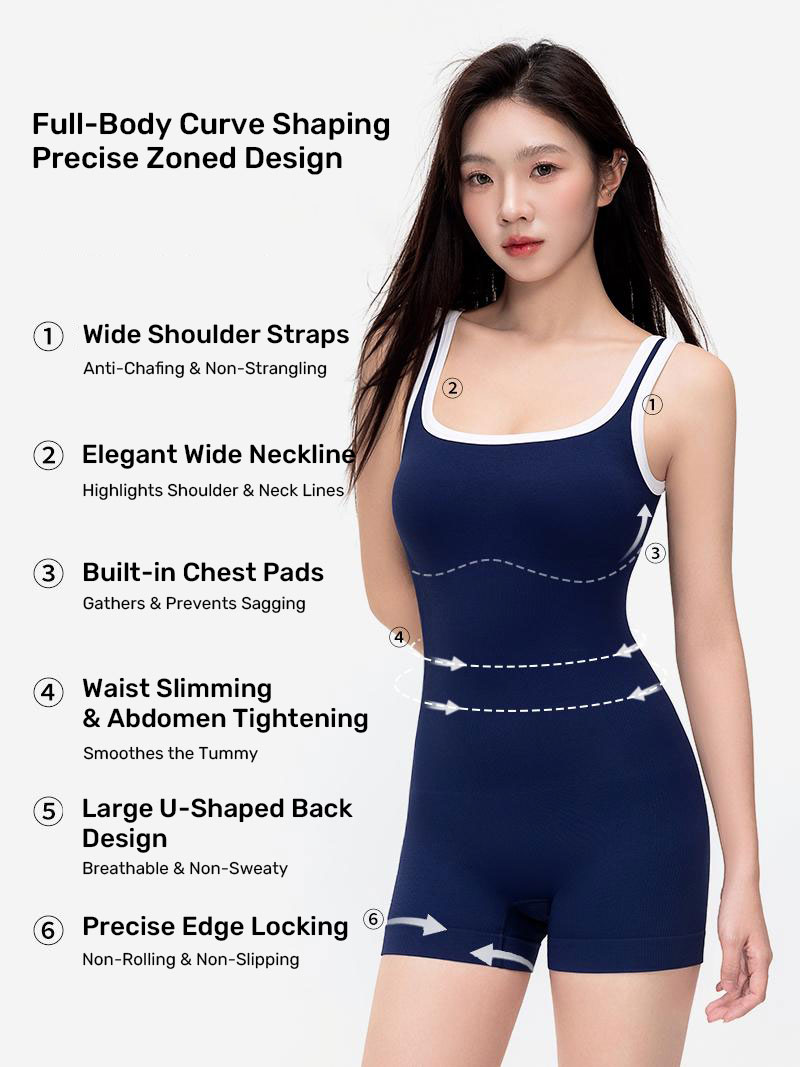 Curvy Body-Shaping Jumpsuit Summer Thin Tummy-Tightening Butt-Lifting Postpartum Sports Body-Shaping Corset-Shaped Seamless Slimming Look