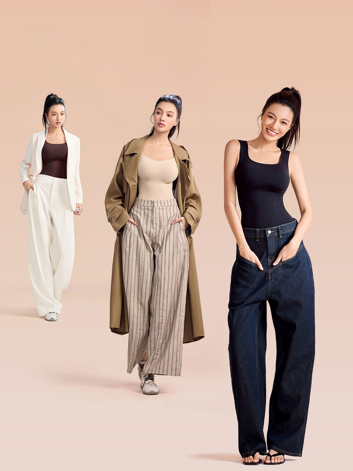 Curve Black Qiao Heattech Intimates Women's Fall and Winter Vest with Chest Pad Inner Wear Base