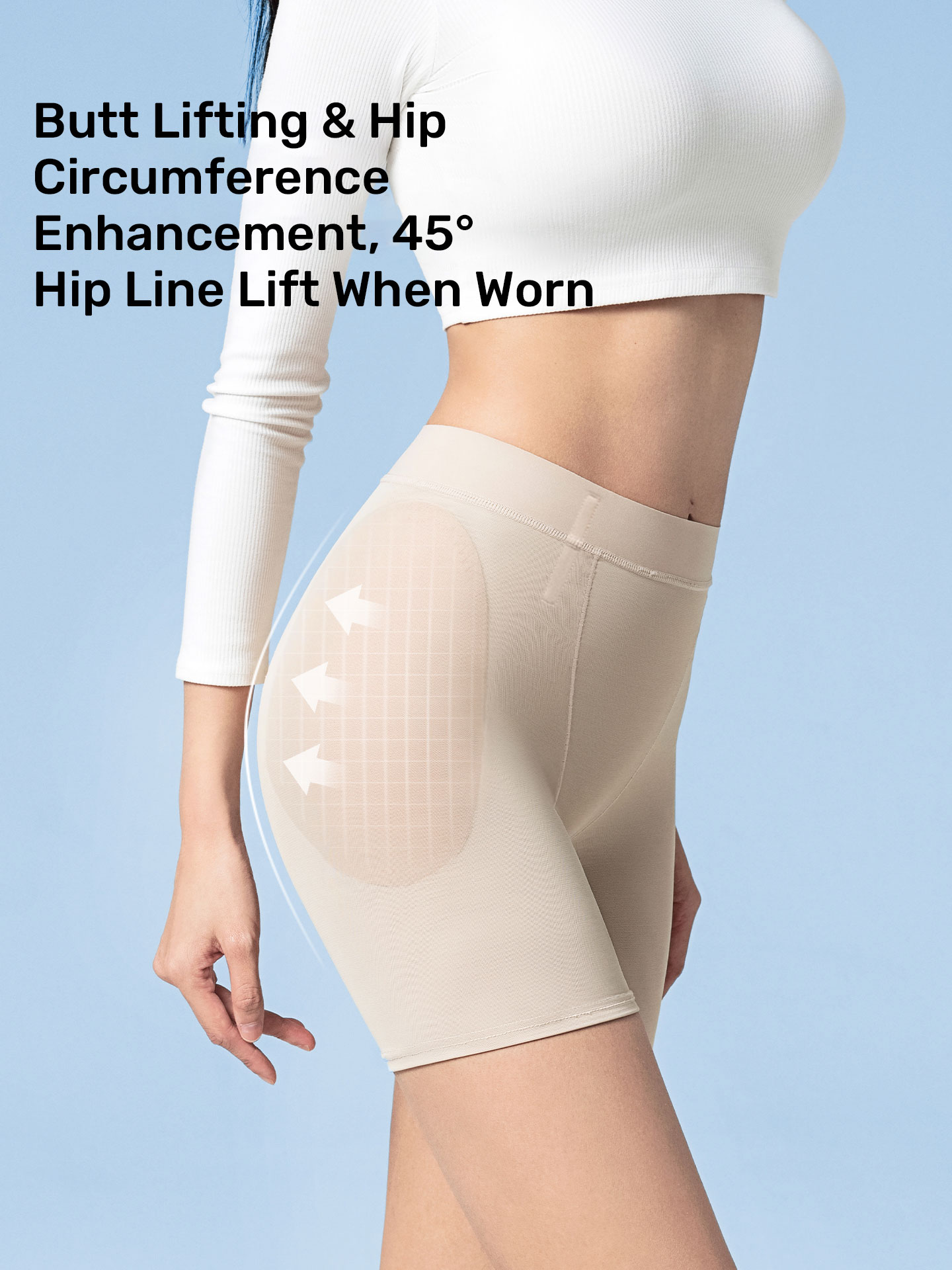 Curvism Seamless 45 ° Hip-Enhancing and Butt-Lifting Pants with Invisible Tummy Control, Fake Hip and Butt Enhancer.