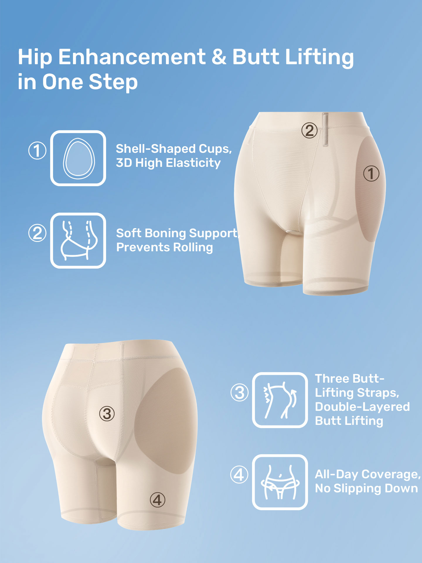 Curvism Seamless 45 ° Hip-Enhancing and Butt-Lifting Pants with Invisible Tummy Control, Fake Hip and Butt Enhancer.
