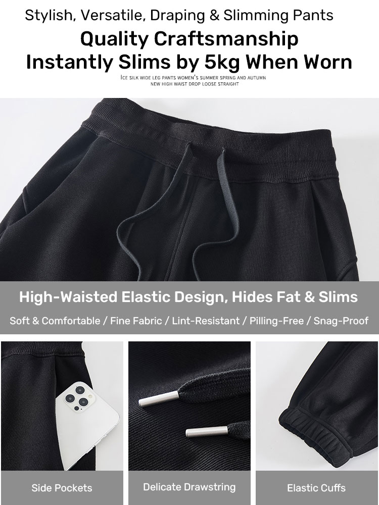 American Grey Jogger Pants Sports Pants Women's Autumn 2025 New arrival high waist Slim Looking Loose Straight-leg Casual Lantern Sweatpants