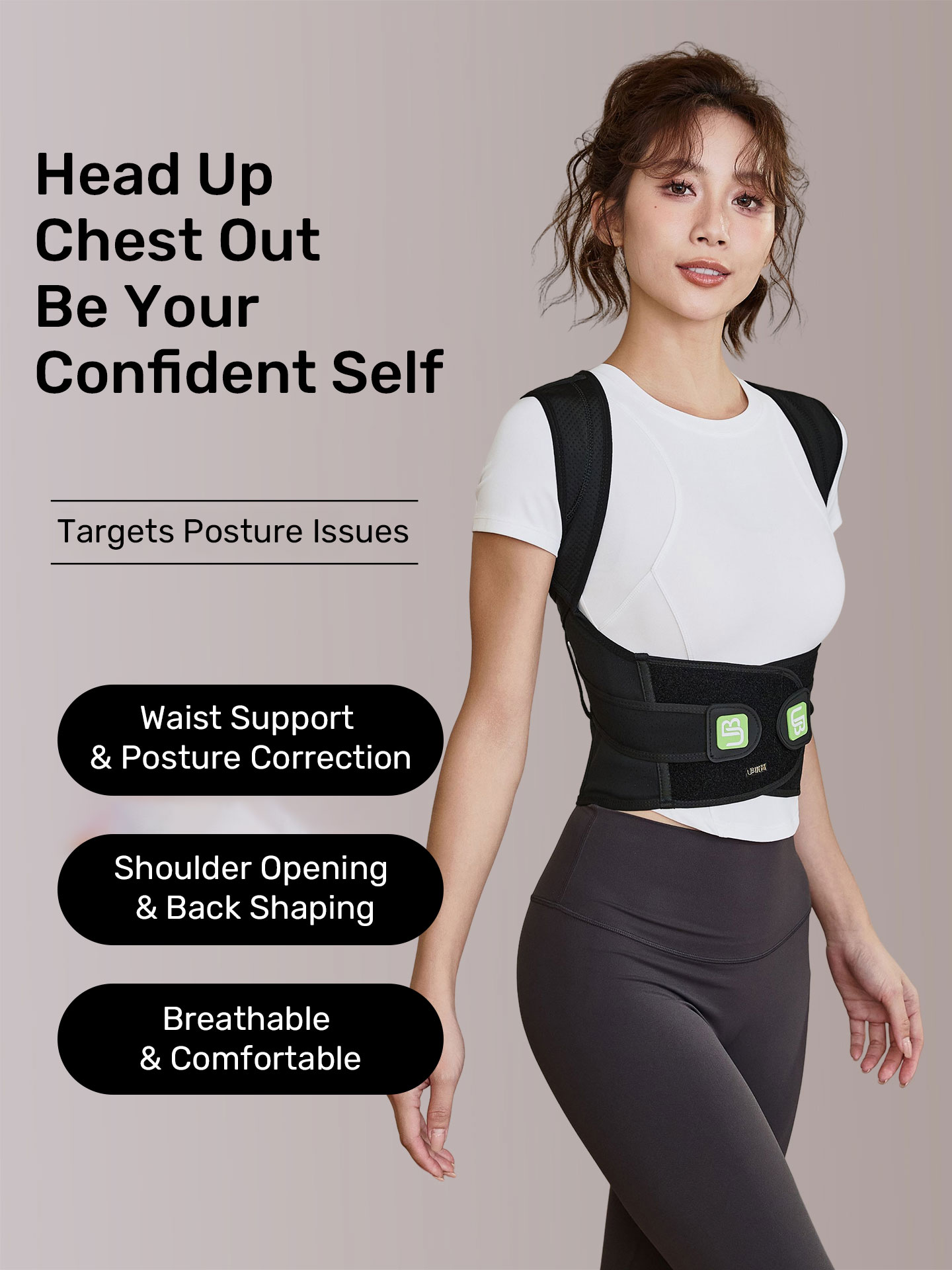 Back Posture CorrectorWomen, Shoulder Opening and Beautiful Back Correction Belt, High Elasticity, Thin, Seamless Hunchback Corrector